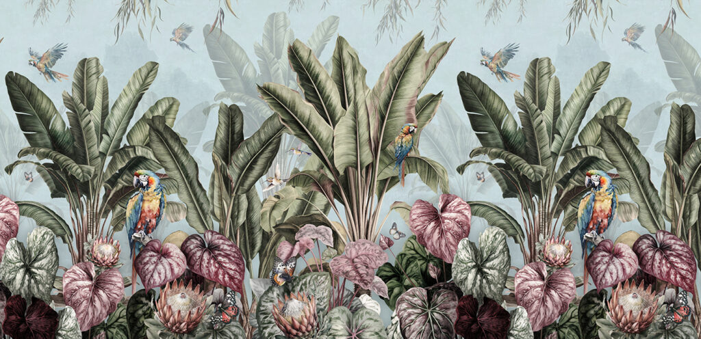 Papel de parede com plantas tropicais e pássaros u96259p 1024x496 - Papel de parede com plantas tropicais e pássaros - tegory