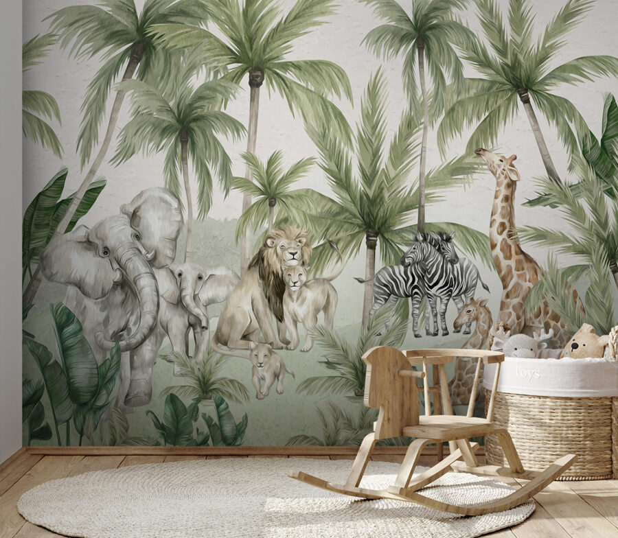Grupo de animais numa selva