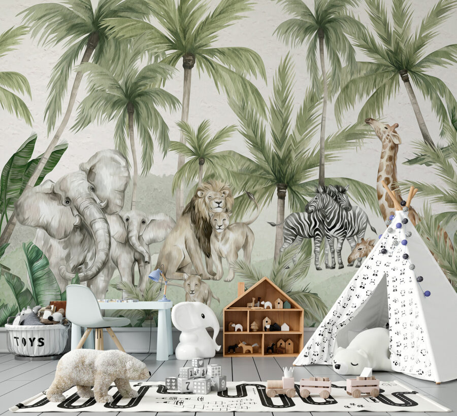 Grupo de animais numa selva