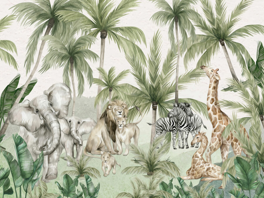Grupo de animais numa selva