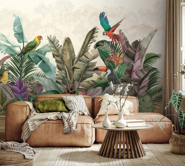 Grupo de aves e plantas Grupo de aves e plantas