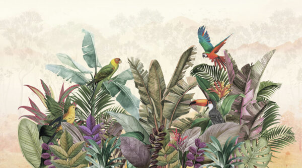 Grupo de aves e plantas Grupo de aves e plantas