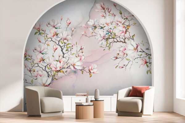 Pintura de flores sobre uma superfície de mármore Pintura de flores sobre uma superfície de mármore