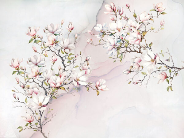 Pintura de flores sobre uma superfície de mármore Pintura de flores sobre uma superfície de mármore