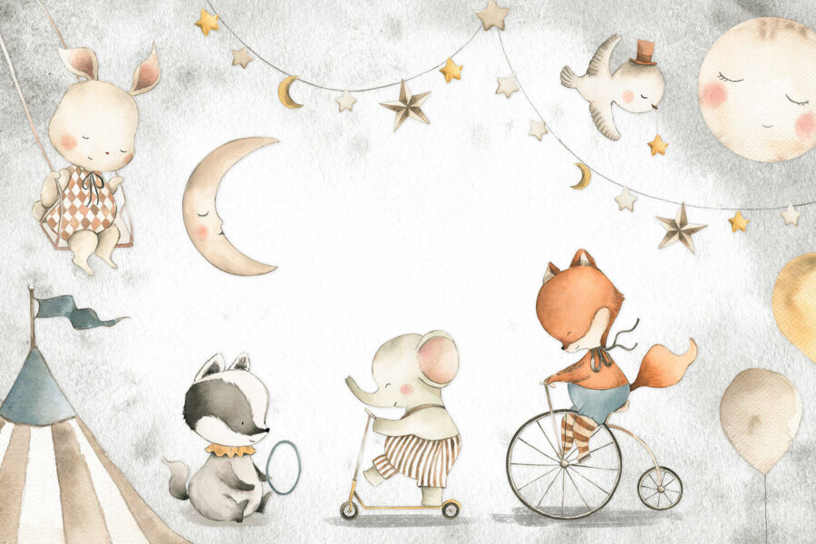 Papel de parede Grupo de animais a andar de bicicleta - Image 4