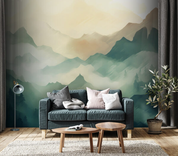 Pintura de uma cadeia de montanhas Pintura de uma cadeia de montanhas