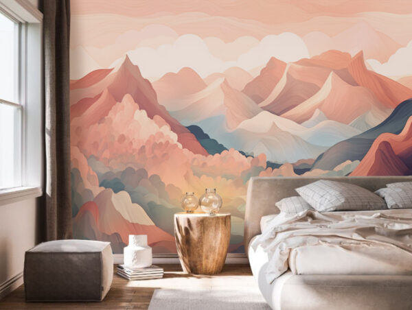 Pintura de montanhas e nuvens Pintura de montanhas e nuvens