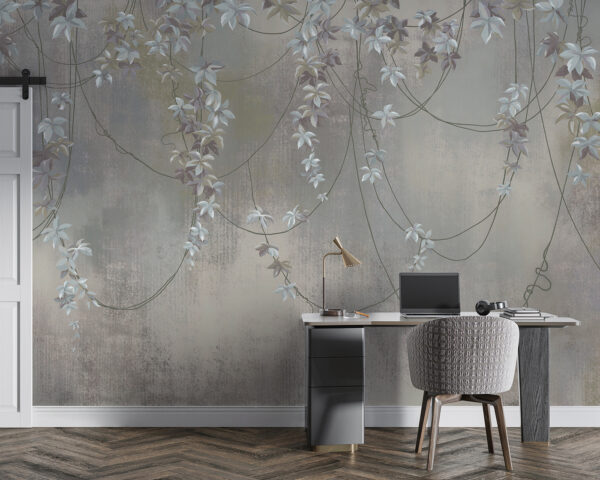 Papel de parede com flores brancas Papel de parede com flores brancas