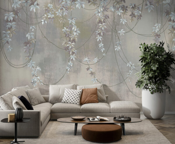 Papel de parede com flores brancas Papel de parede com flores brancas
