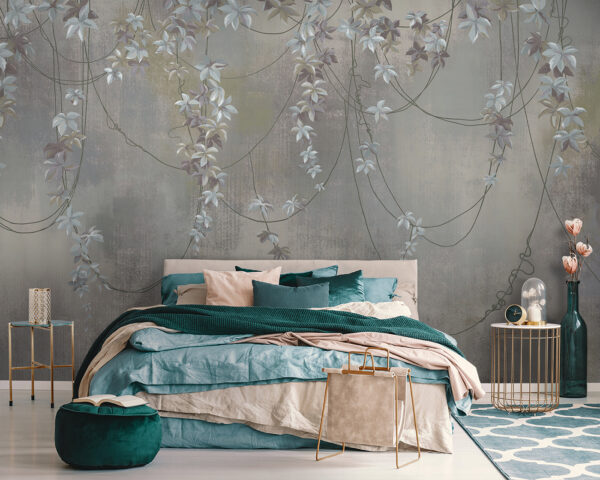 Papel de parede com flores brancas Papel de parede com flores brancas