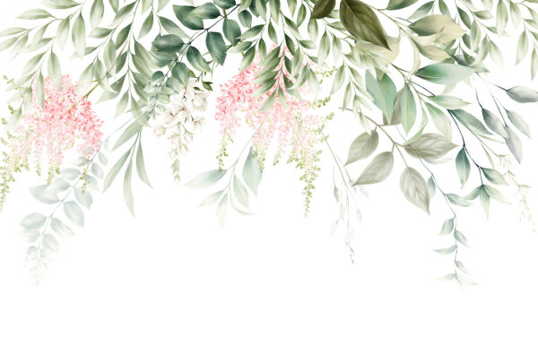Flores delicadas e vegetação luxuriante. Flores delicadas e vegetação luxuriante.
