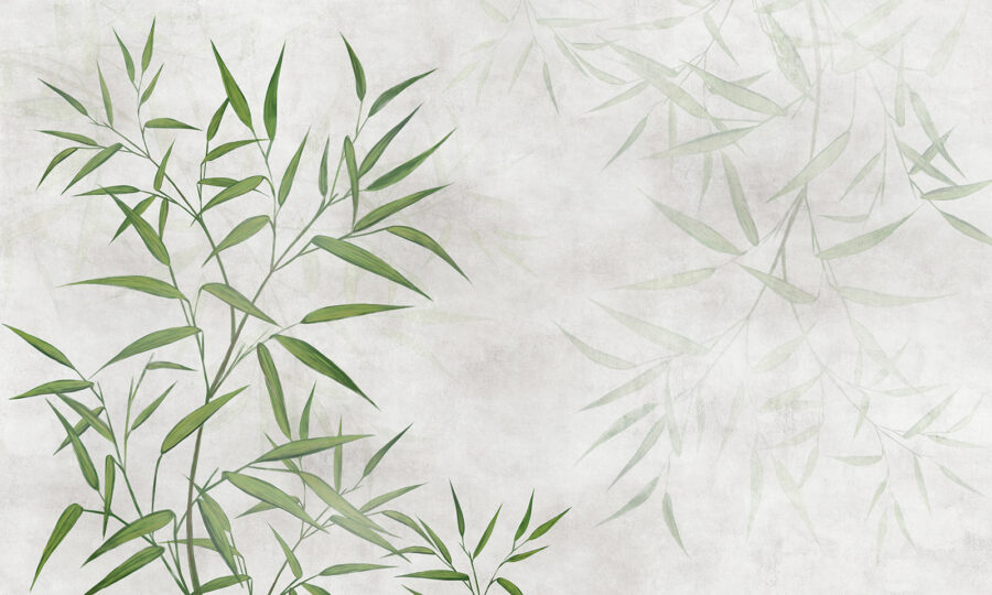 Papel de parede Folhas verdes sobre um fundo branco - Image 9