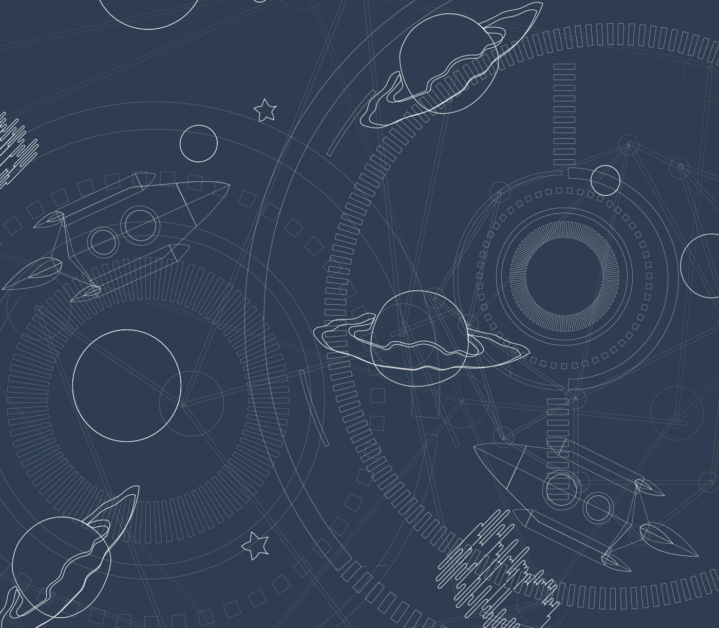 Blue and white background with planets and stars Blue and white background with planets and stars