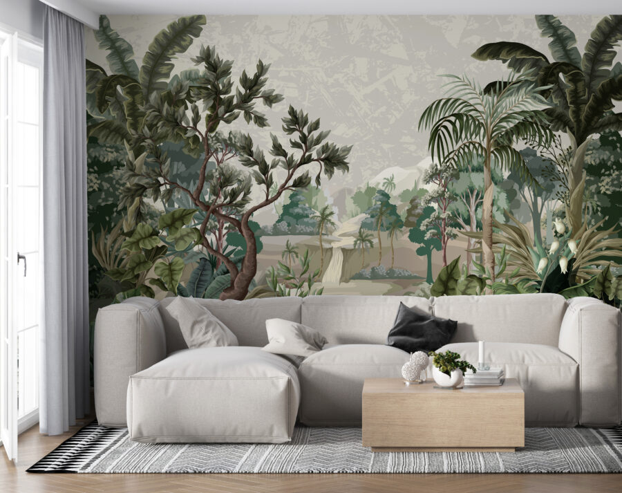 Pintura de uma floresta Pintura de uma floresta