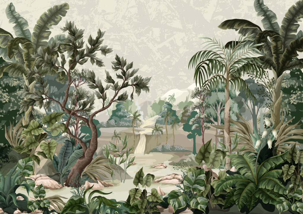 Pintura de uma floresta Pintura de uma floresta