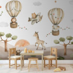 Papel de parede Grupo de animais num deserto