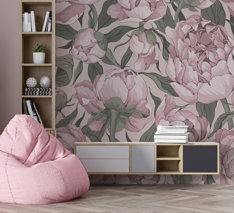 Padrão de flores cor-de-rosa