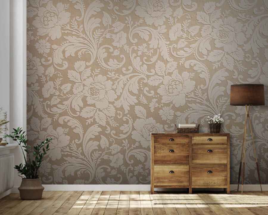 Design elegante em tecido com padrão floral.