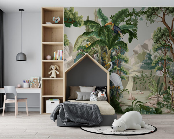 Papel de parede com um cenário de selva Papel de parede com um cenário de selva