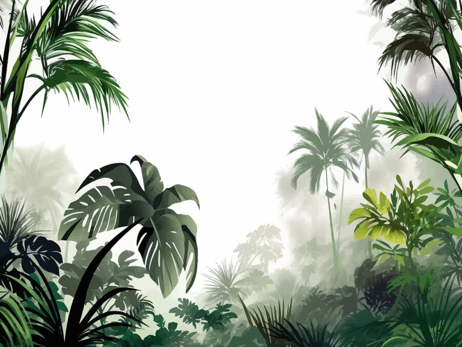 Grupo de árvores e plantas