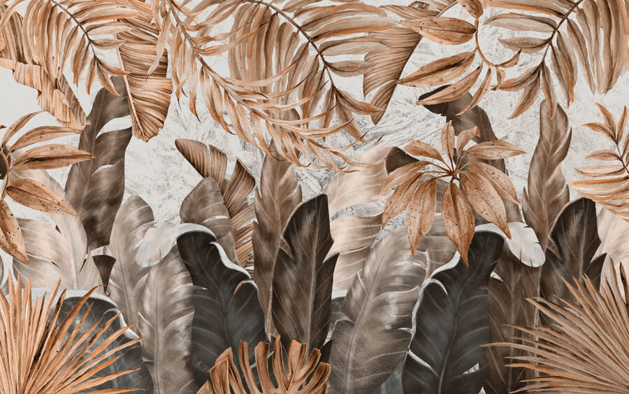 Folhas tropicais em tons de terra. Folhas tropicais em tons de terra.