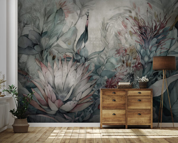 Pintura de flores e folhas Pintura de flores e folhas