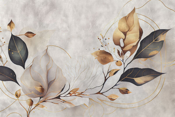 Folhas elegantes dançam em tons suaves. Folhas elegantes dançam em tons suaves.