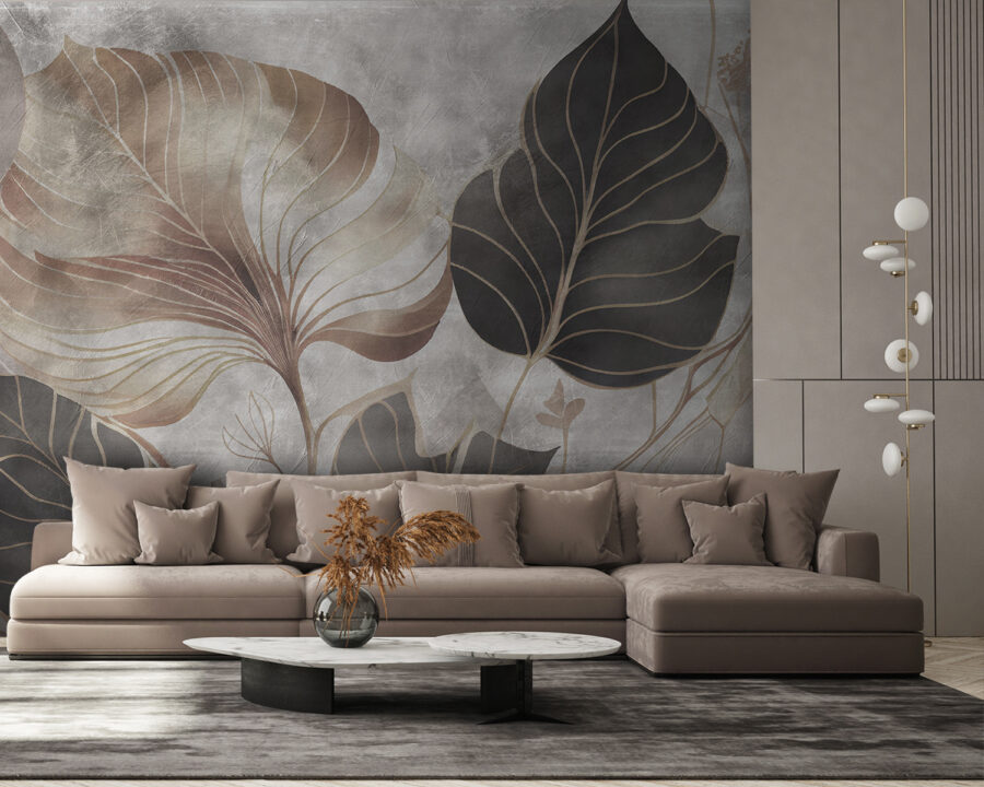 Papel de parede Folhas elegantes em tons suaves. - Image 3