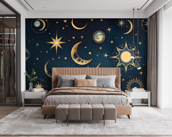 Lua e estrelas no céu Lua e estrelas no céu