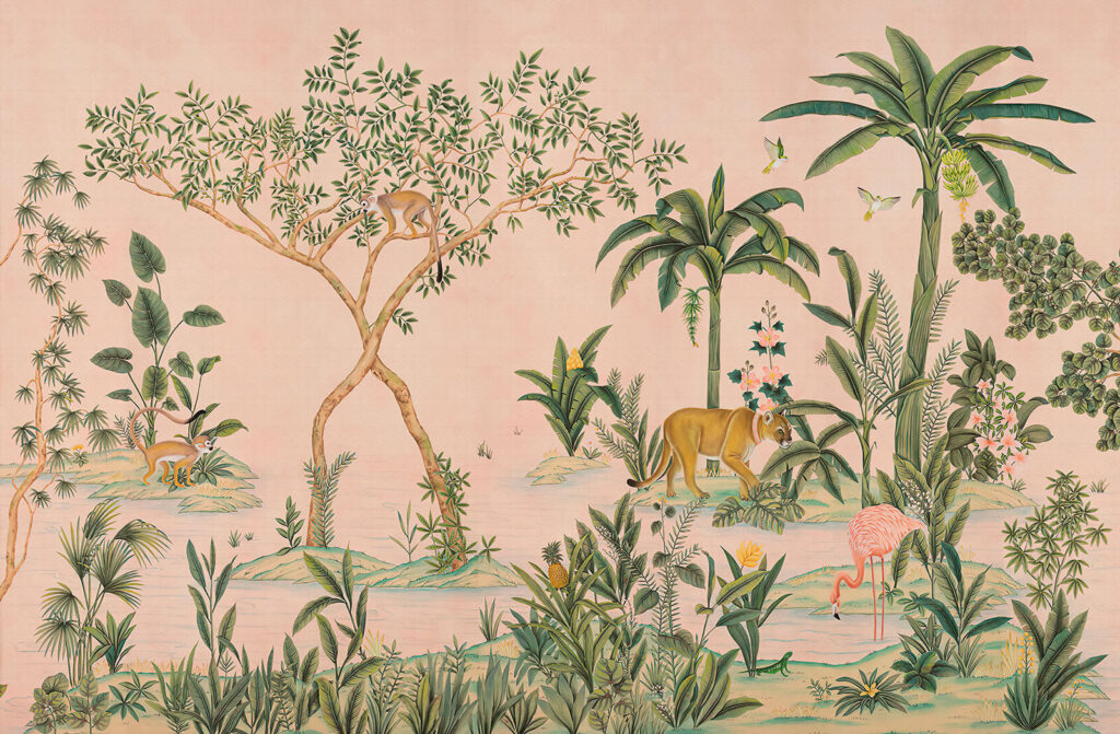 Papel de parede com animais e árvores Papel de parede com animais e árvores