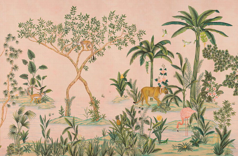 Papel de parede com animais e árvores Papel de parede com animais e árvores