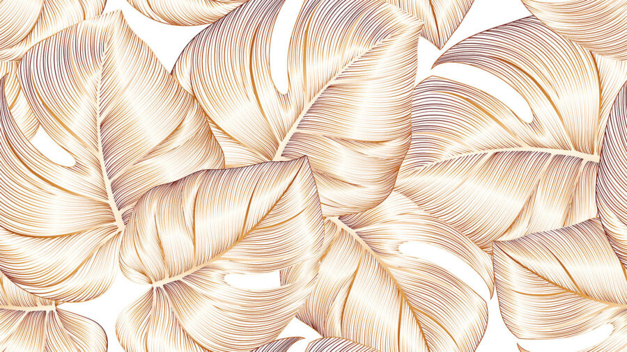 Padrão de folhagem elegante em tons suaves.