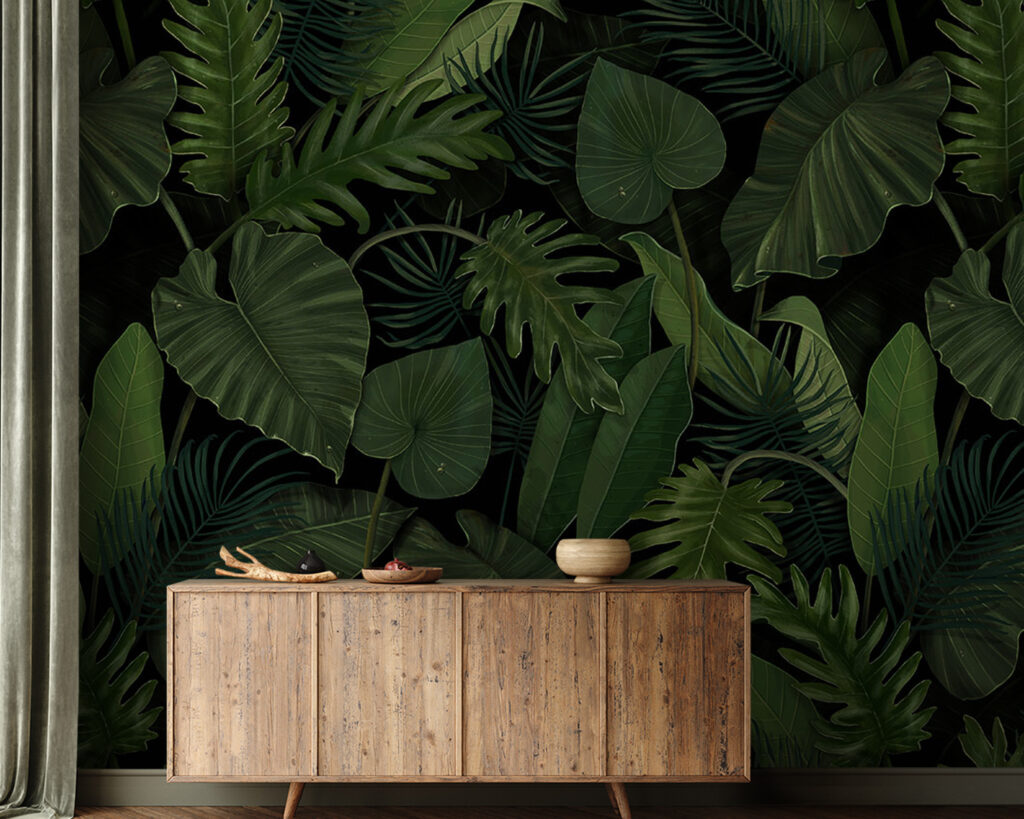 Pattern of green leaves Pattern of green leaves