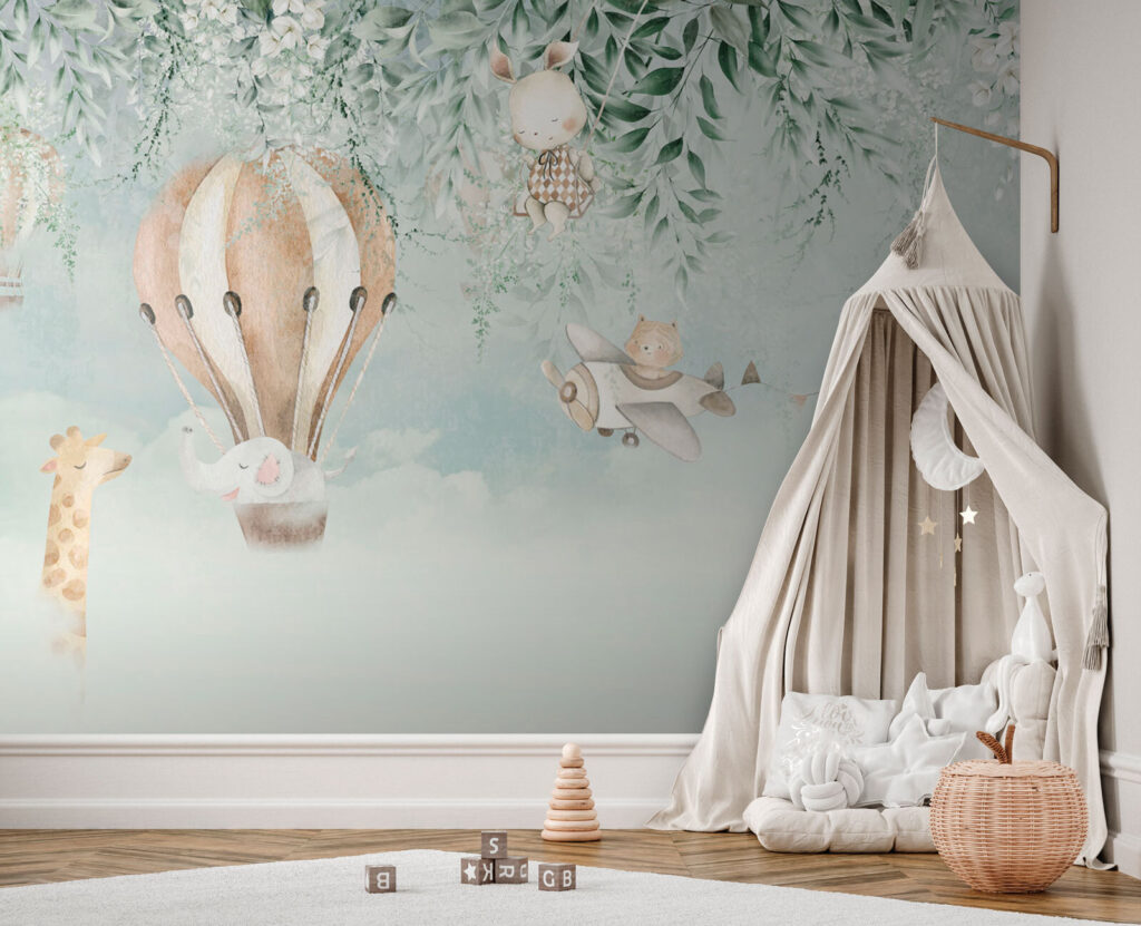 Painting of animals flying in the sky Painting of animals flying in the sky