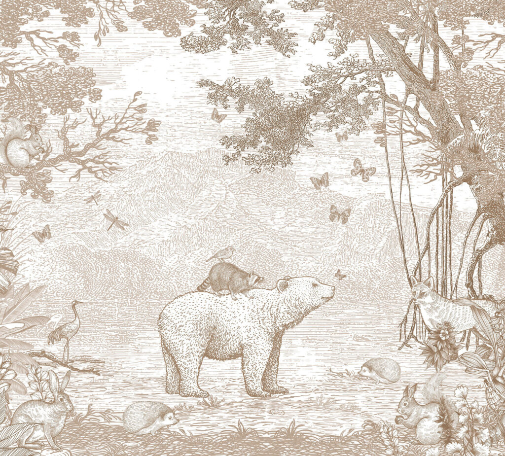 Bear and animals in a forest Bear and animals in a forest