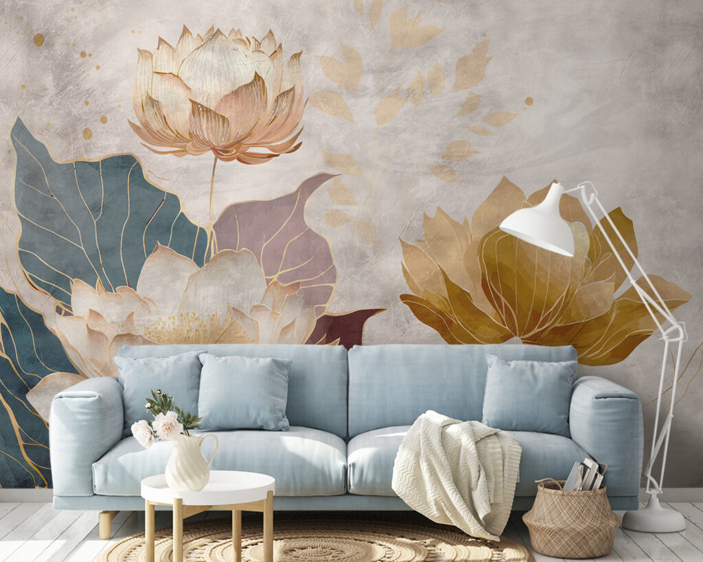 Painting of flowers and leaves Painting of flowers and leaves