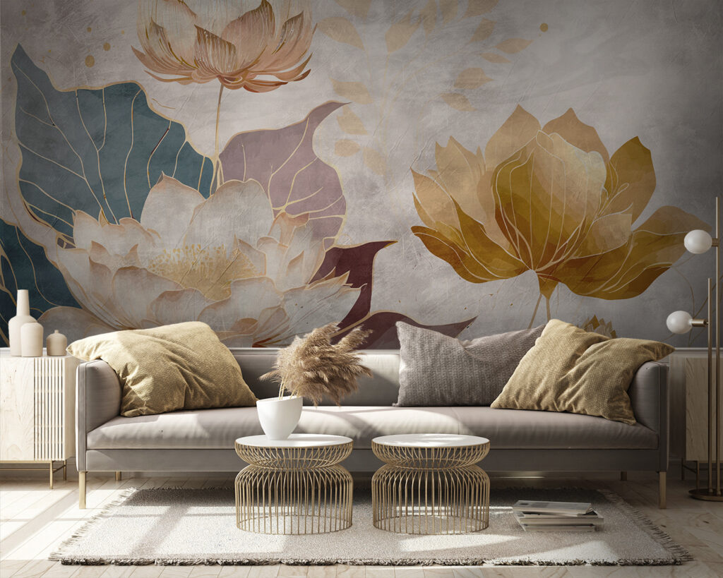 Painting of flowers and leaves Painting of flowers and leaves