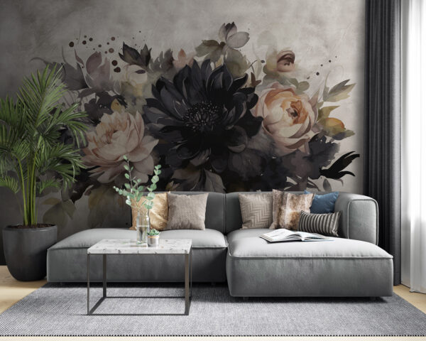 Pintura de flores e folhas Pintura de flores e folhas
