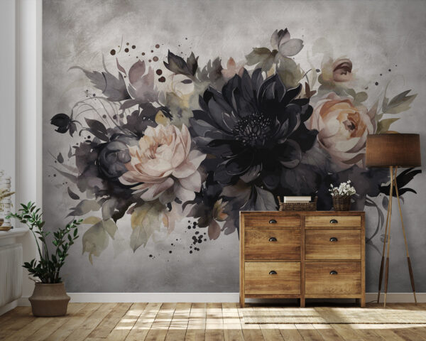 Pintura de flores e folhas Pintura de flores e folhas