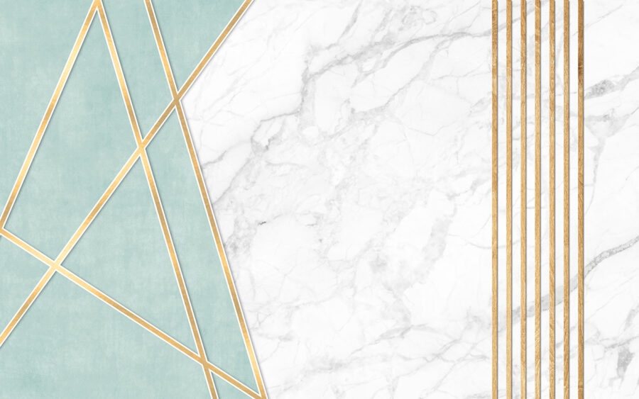 Design elegante em menta e mármore