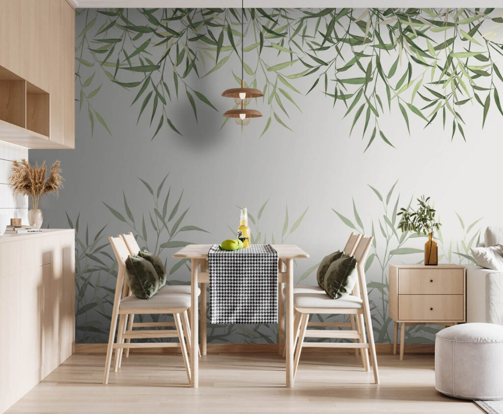 Delicate bamboo leaves on soft background Delicate bamboo leaves on soft background