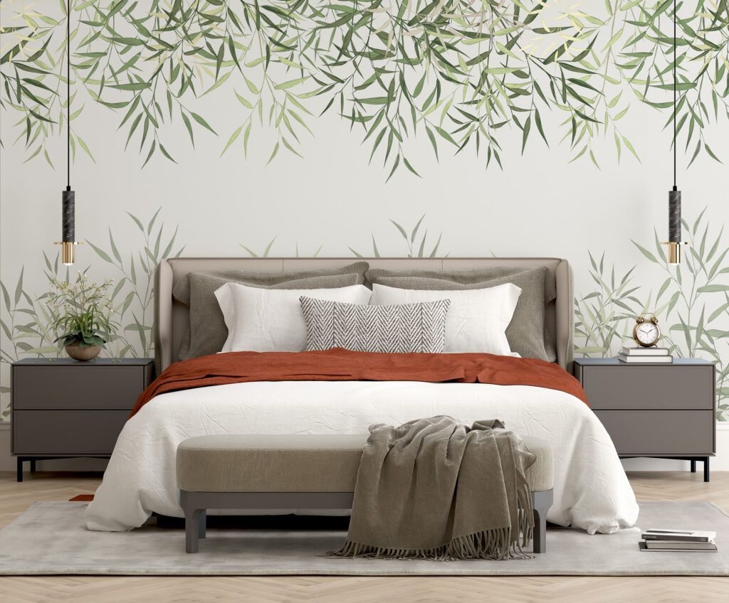 Delicate bamboo leaves on soft background Delicate bamboo leaves on soft background