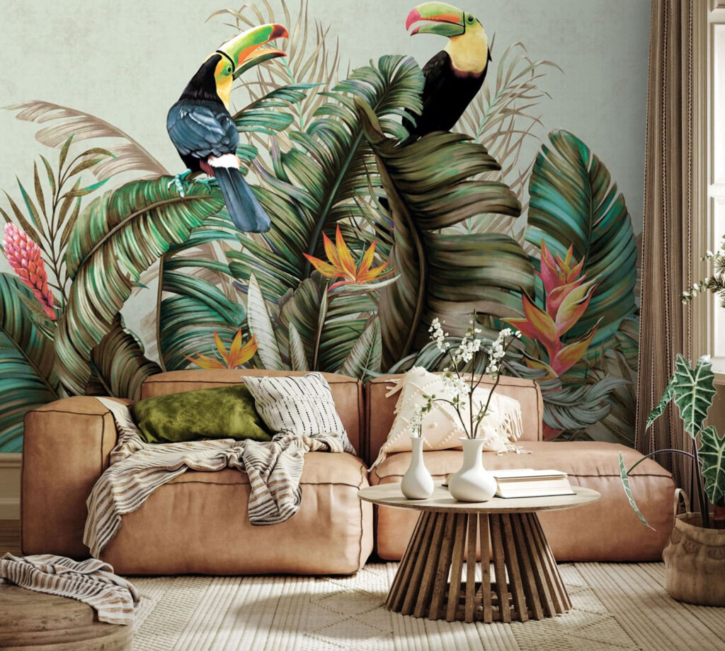 Group of birds on a plant