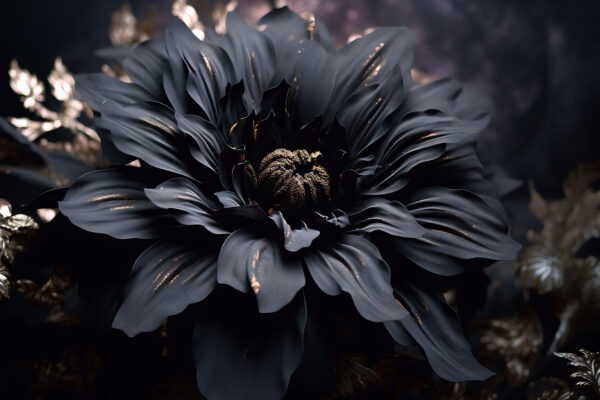 Wall murals Elegant noir bloom shimmers in dark. Wall murals Elegant noir bloom shimmers in dark.