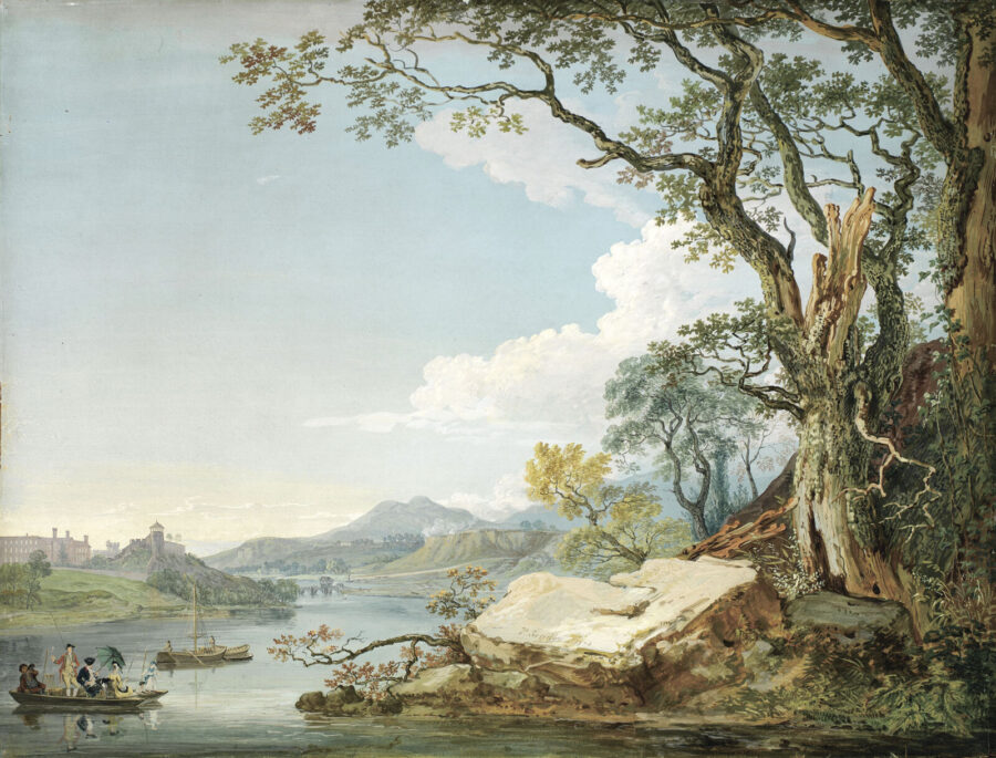 Papel de parede Pintura de uma árvore e de um lago - Image 3