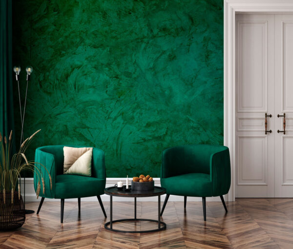 Parede verde com uma superfície rugosa Parede verde com uma superfície rugosa