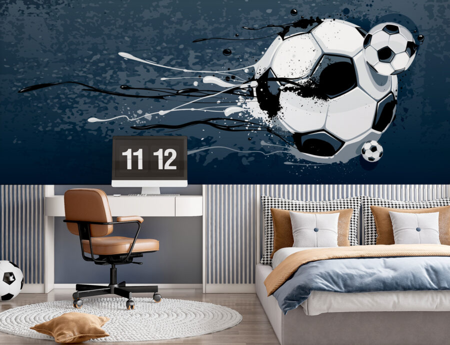 Bola de futebol com salpicos de tinta