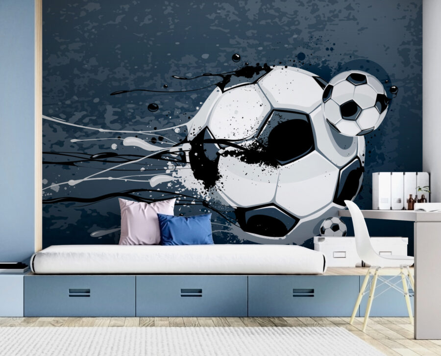 Bola de futebol com salpicos de tinta