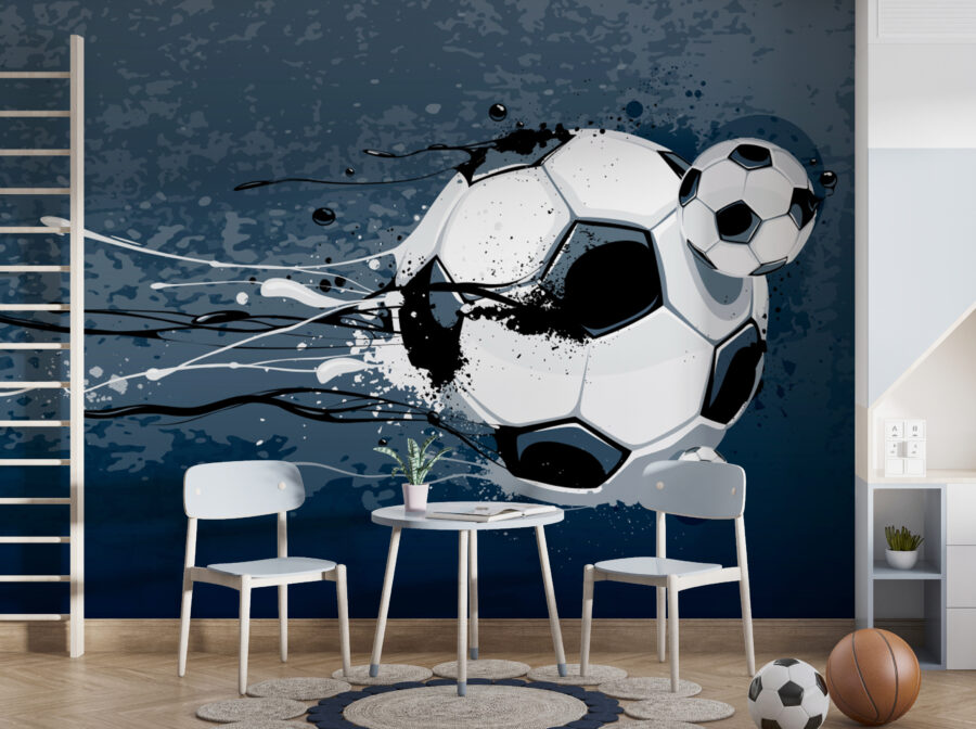 Bola de futebol com salpicos de tinta