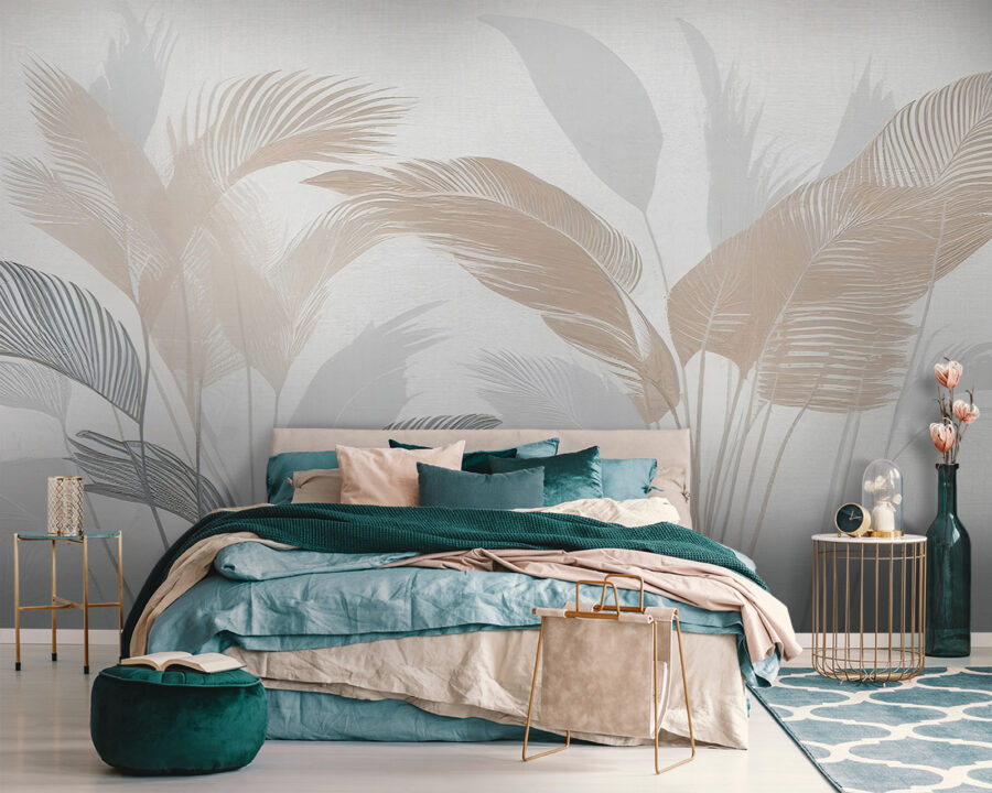 Folhas elegantes em tons pastel suaves. Folhas elegantes em tons pastel suaves.
